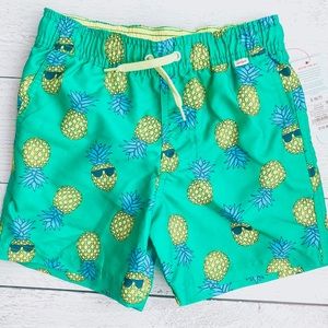 NEW boys pineapple short swim trunks